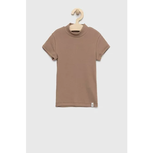 Abercrombie & Fitch Dječja majica kratkih rukava boja: smeđa, s poludolčevitom