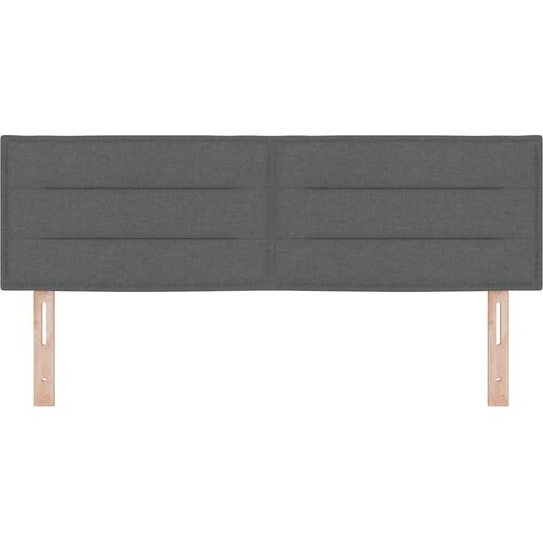  LED glava kreveta s LED trakama Tamno siva 144 cm tkanina Slike