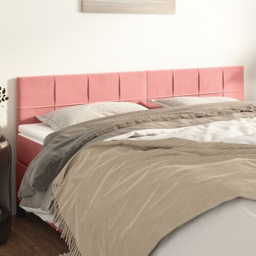 vidaXL Posteljno vzglavje 2 kosa roza 100x5x78/88 cm žamet Cene