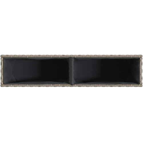  Vrtne sadilice s 2 posude 2 kom sive 90 x 20 x 40 cm poliratan Slike