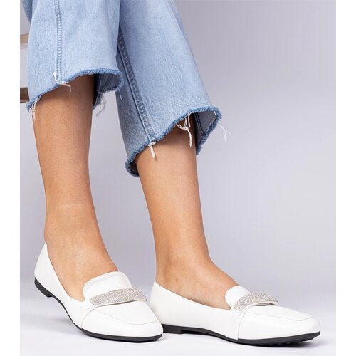 Gemre White women's loafers with rhinestones Kaletta Cijene