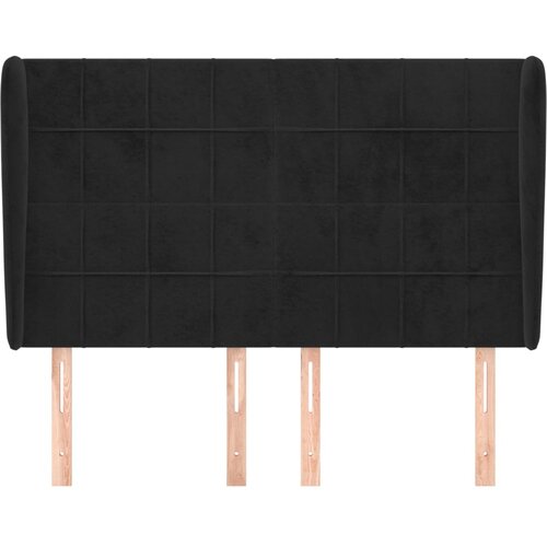  Uzglavlje s u&amp;scaron;ima crno 147x23x118/128 cm bar&amp;scaron;unasto Slike