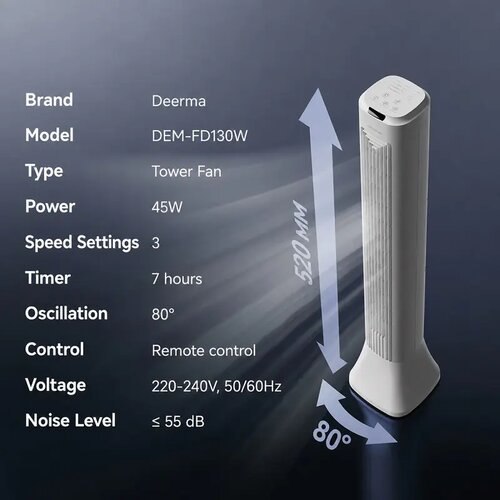 Deerma ventilator DEM-FD130W Slike