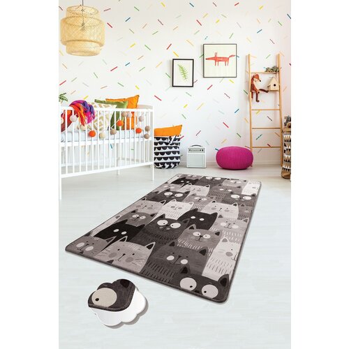 cats - Grey Multicolor Carpet (100 x 160) Slike