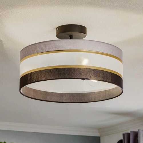  Luster na &amp;scaron;tapu HELEN 3xE27/15W/230V crna/siva/zlatna Slike