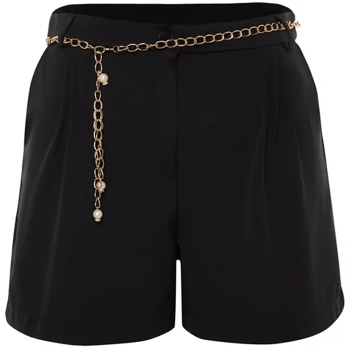 Trendyol Curve Plus Size Shorts & Bermuda - Black - High Waist