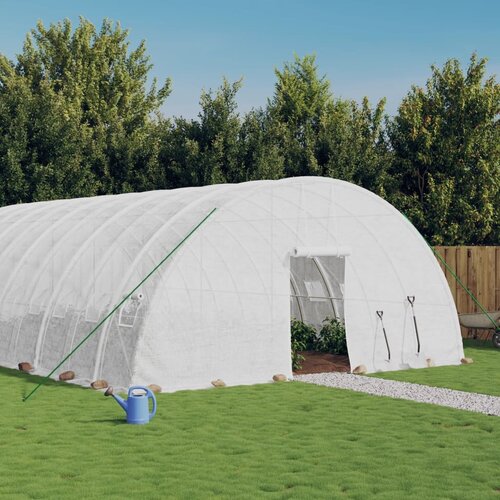 vidaXL Rastlinjak z jeklenim okvirjem bel 108 m² 18x6x2,85 m Cene