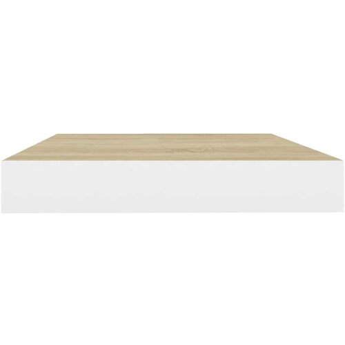 vidaXL Stenske police 2 kosa barva hrasta in bela 50x23x3,8 cm MDF Cene