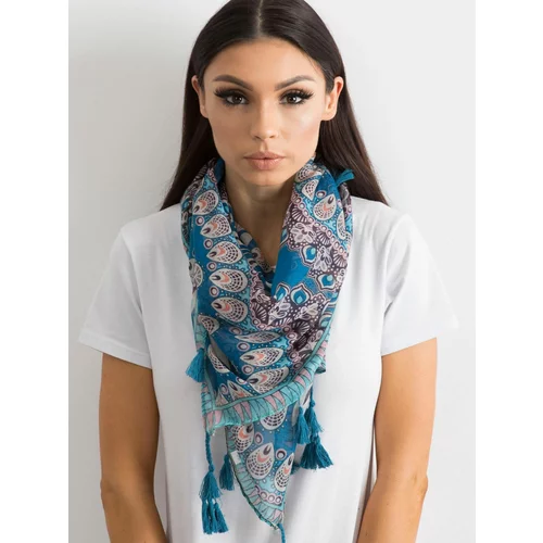 Fashion Hunters Blue scarf with ethnic print