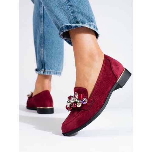 SHELOVET Burgundy women's lords with crystals Cene