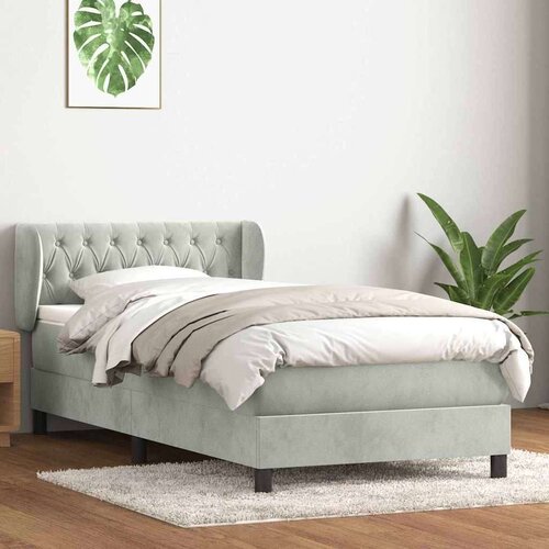 Box Spring krevet s madracem svijetlo sivi 80x210 cm bar&scaron;un Cijene