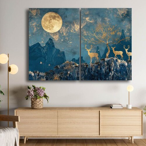 WALLXPERT 2P70100C002 Multicolor Decorative Canvas Painting (2 Pieces) Cene