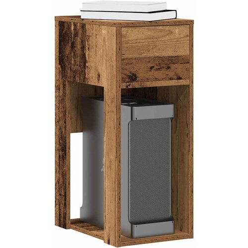 vidaXL Tower stalak za računalo s ladicom boja staro drvo 30x44x74 cm Cijene