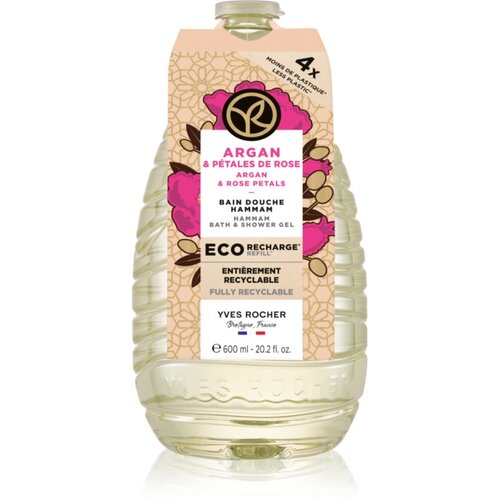 Yves Rocher Bain de Nature gel za prhanje nadomestno polnilo Argan &amp;amp; Rose Petals 600 ml Slike