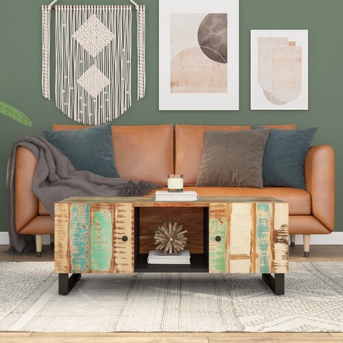 The Living Store Stolić za kavu 100x54x40 cm od obnovljenog i konstruiranog drva Cijene
