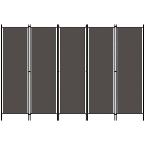 VidaXL Sobna pregrada s 5 panela antracit 250 x 180 cm Slike