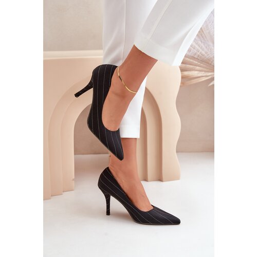 PG2 Fabric Women's Heels In Stripes Black Tifidra Cijene