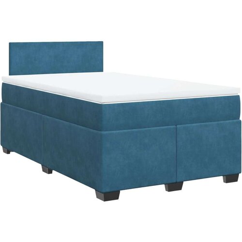 vidaXL Box spring postelja z vzmetnico temno moder 120x190 cm žamet Cene