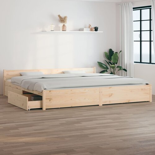 vidaXL Posteljni okvir s predali 180x200 cm 6FT Cene