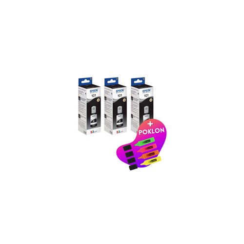 Epson Komplet bočica za 101 (C13T03V14A) (crna), original, 3 komada + GRATIS POKLON Cijene