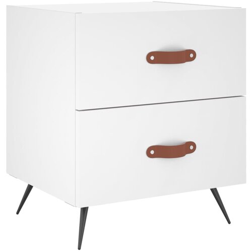 Maison Chic Nočna omarica - Nočna miza bela 40x35x47,5 cm inženirski les, (21688188) Slike