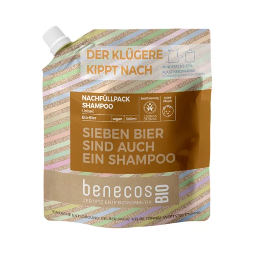 Benecos benecosBIO Unisex šampon "Sieben Bier sind auch ein Shampoo" - 500 ml