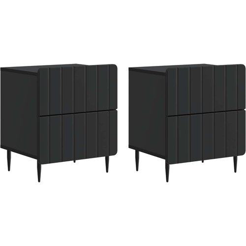  Noćni ormar 2 pcs Crna 43 x 34,5 x 49,5 cm Konstruirano drvo Cene