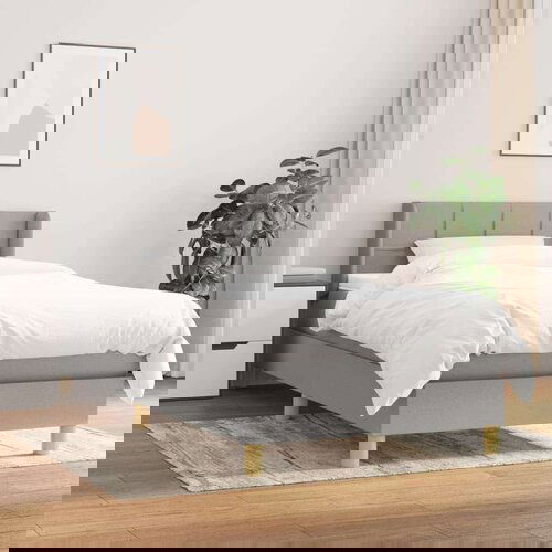  Box spring postelja z vzmetnico svetlo siva 80x200 cm blago, (20725398) Slike