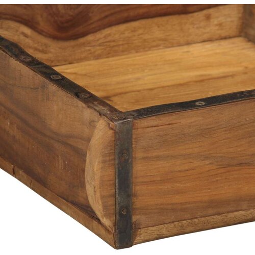  Pladnjevi 4 kom 31x29x10 cm Čvrsto drvo od recikliranih materijala Slike