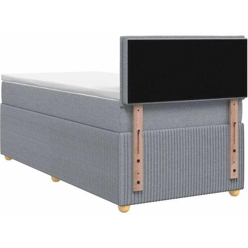  Boxspring krevet s madracem Svjetlosiva 90 x 190 cm Tkanina - Svjetlosiva 90 x 190 cm Dizajn linija Slike