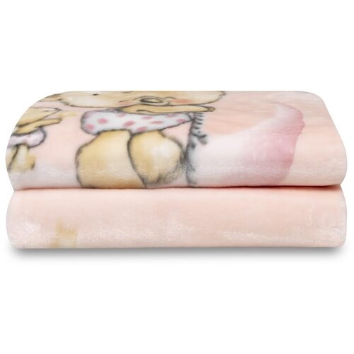 Interbaby Raschel dekica 110x140 Medvjedić roza Slike
