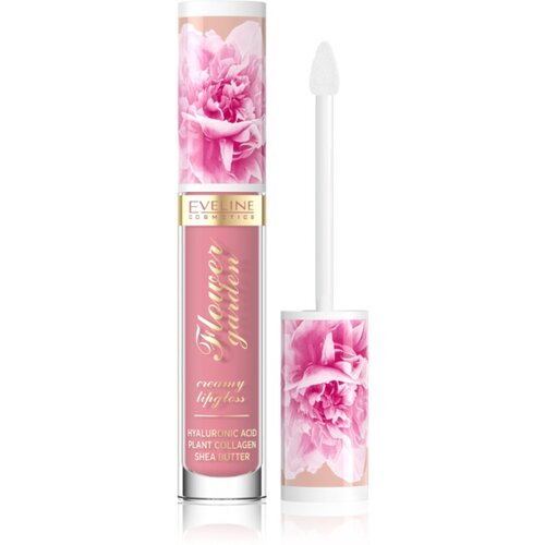 Eveline Cosmetics Flower Garden kremasto sjajilo za usne s hijaluronskom kiselinom nijansa 01 Delicate Rose 4,5 ml Cijene