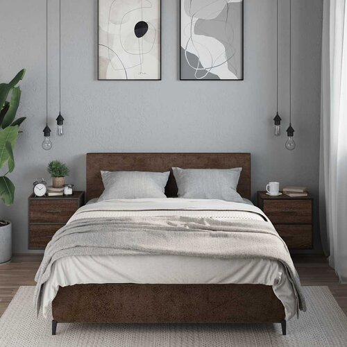 Zidni noćni ormarići 2 kom smeđi hrast 40x31x39,5 cm Smeđa Slike
