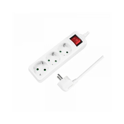 Logilink produžni kabl 3 mesta, prekidač, 1.5m, beli Slike