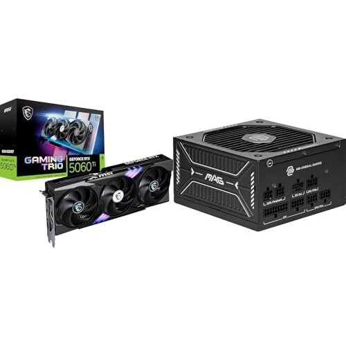 MSI komplet grafične kartice GeForce RTX 5060 Ti Gaming Trio OC 8GB GDDR7 in napajalnika MAG A650GLS 650W 80+ Gold Cene