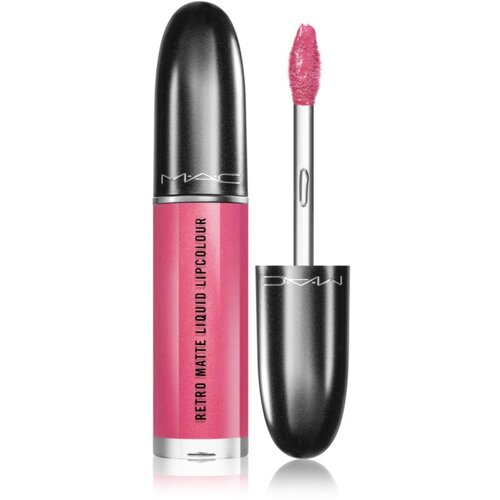 MAC Cosmetics Retro Matte Liquid Lipcolour mat &amp;scaron;minka s kovinskim učinkom odtenek Metallic Rose 5 ml Slike