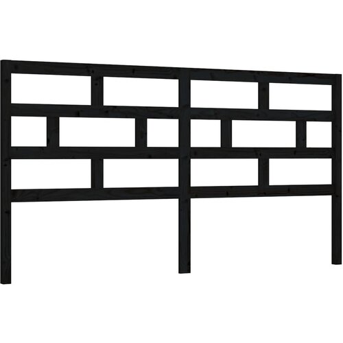 Maison Chic posteljno vzglavje - vzglavna omarica - nočna omarica črno 206x4x100 cm trdna borovina, (21705789) Slike