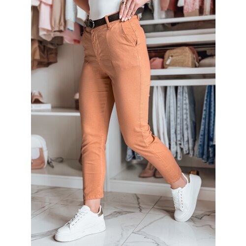 DStreet Spodnie damskie slim fit z paskiem TAIRONIK ceglane Cijene
