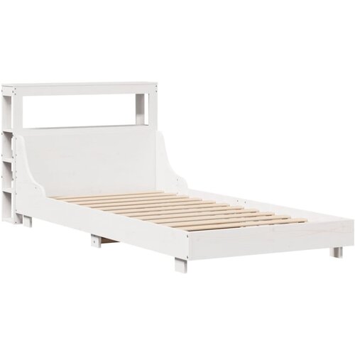 vidaXL Posteljni okvir z vzglavjem bel 90x190 cm trdna borovina, (21303908) Cene