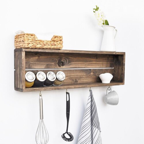 Hanah home Kuhinjska polica 70x21x10cm Orah Cene
