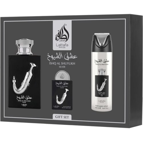 Lattafa Pride Ishq Al Shuyukh Silver darilni set uniseks 1 kos Slike