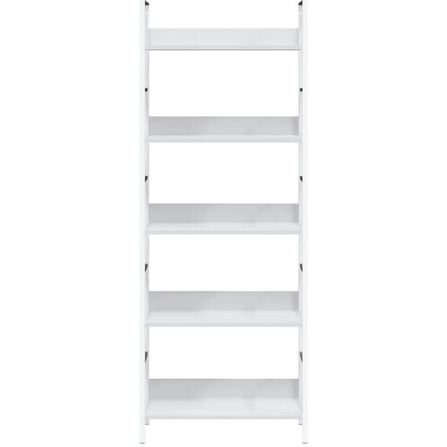 Police za knjige s 5 razina crne 60 x 27,6 x 158,5 cm drvene Slike