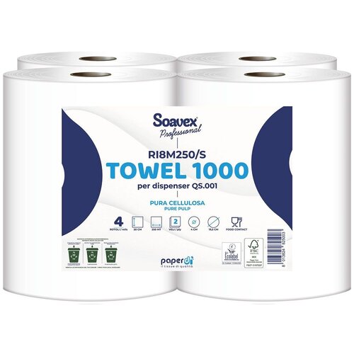 Soavex Professional SOAVEX Ubrus Professional Autocut, 250 m, Celuloza, Dvoslojni, 4 rolne Cene