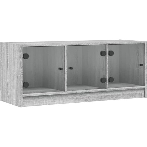 Maison Chic TV omarica - TV stojalo - Televizijska omarica s steklenimi vrati siva sonoma 102x37x42 cm, (21702144) Cene