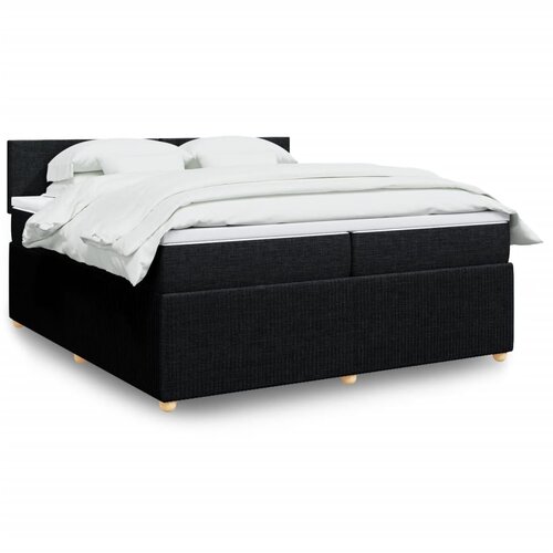 vidaXL Box spring postelja z vzmetnico črn 200x200 cm blago Cene