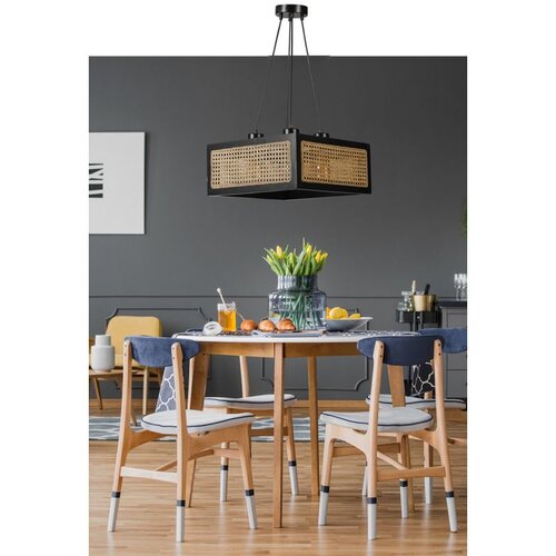 Opviq kumsal kare 4 Lü siyah rattan avize rattanblack chandelier Cene