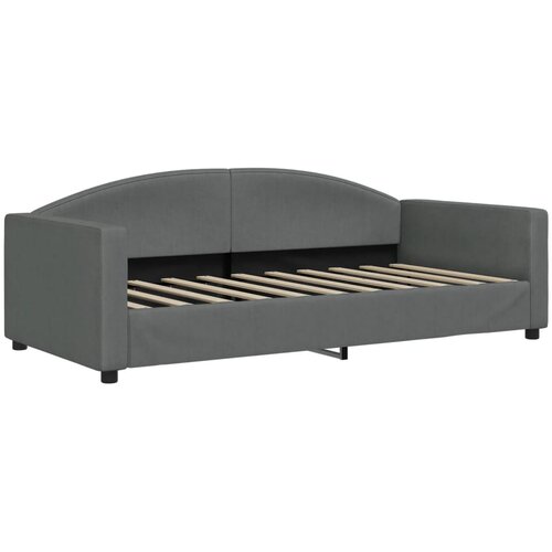  Dnevni krevet s madracem tamnosivi 90 x 190 cm od tkanine Slike