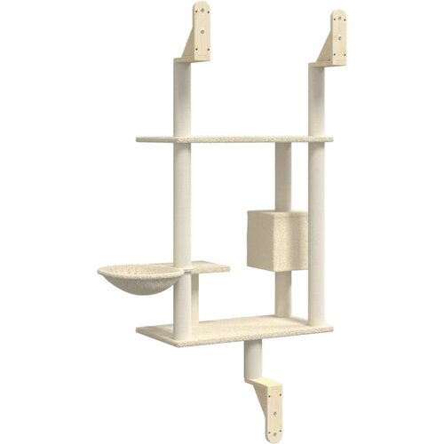  Zidna penjalica za mačke sa stupom za grebanje krem 153 cm Slike