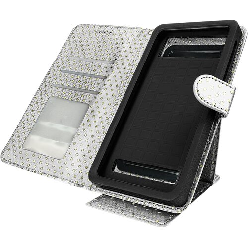 AVIZAR pois smartphone case 5.0 do 5.3 clap wallet holder and mirror, srebrna, (5000015081) Cene