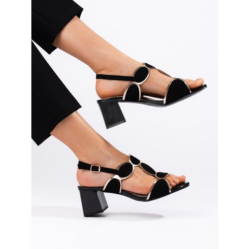 GOODIN Women&amp;#039;s black sandals with buckle Slike